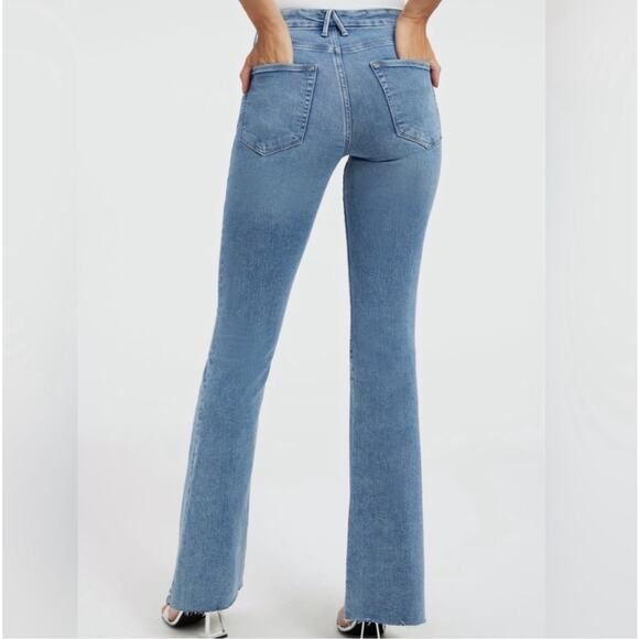 Good American Sky Blue Flare Jeans - Picture 2 of 11